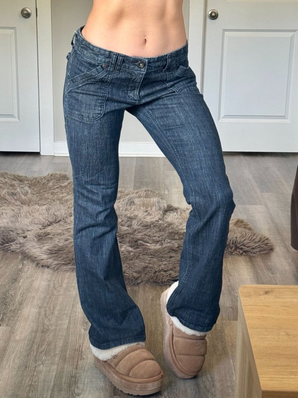Y2K 00s Tommy Hilfiger Low Rise Bootcut Jeans Womens 6R Dark Wash Grunge Western